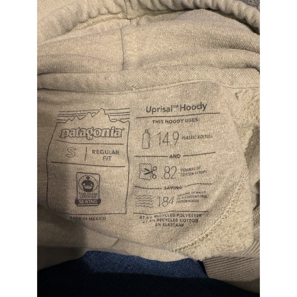Patagonia Uprisal Bison Hoodie Mens Small Fitz Roy Gray Buffalo Sweatshirt - Picture 5 of 8
